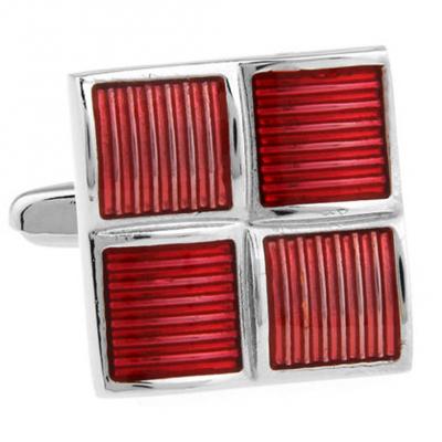 Sheffield Shades of Red Block Cufflinks.JPG